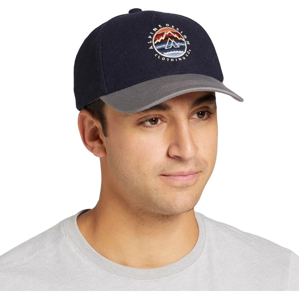 Alpine Design Clothing Co Men's Circle Patch Trucker Hat Navy Blue NWT
